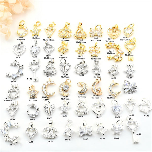 【Meojewelry】DIY micro-inlaid zircon shape spacer bead jewelry accessories materials 4